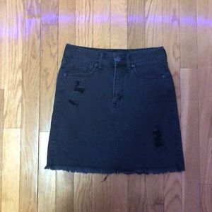 black high rise mini skirt